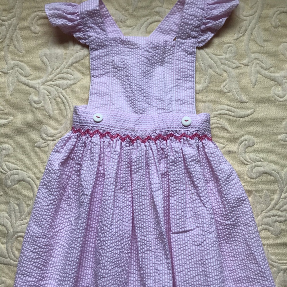 Seersucker and Smocking Pink Dress